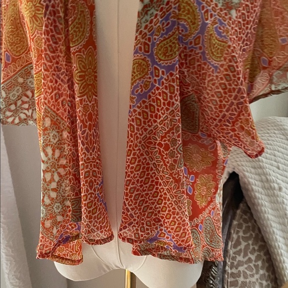 Romeo Juliet Small Paisley Open-Front Women's Top Shell EUC - Picture 4 of 7